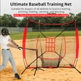 thumbnail image 3 of TFixol Filet d'Entraînement Portable de Baseball et de Softball 7 Pi x 7 Pi avec Cadre à Nœud, Sac de Transport et Zone de Frappe - Options Rouge et Noir, 3 of 7