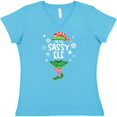thumbnail image 3 of Inktastic Funny Christmas I'm the Sassy Elf with Shoes and Hat Women's V-Neck T-Shirt, 3 of 5