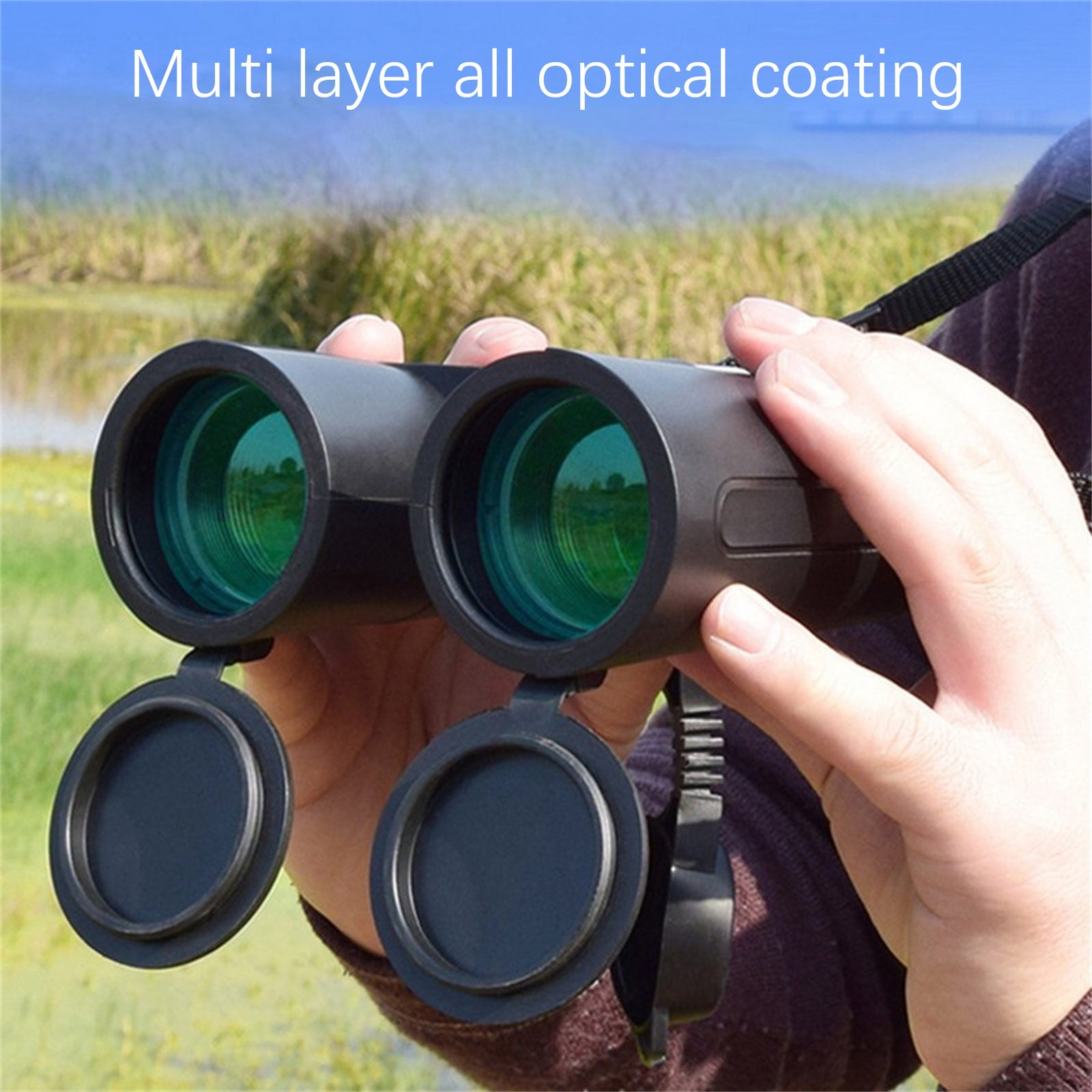 Easter Decorations Kokovifyves Clearance Sales Outdoor 12x42 Binoculars for Adults, Compact Binoculars with Low Light Night Vision, High Power Large View Binoculars Adapter for Bird Watching, Hunting