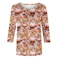 thumbnail image 5 of Inverlee Halloween Shirts for Women Cute Pumpkin Ghost Graphic Tees Soft Crewneck T-shirt 3/4 Sleeve Tunic Blouse Tops Halloween Costumes, 5 of 5