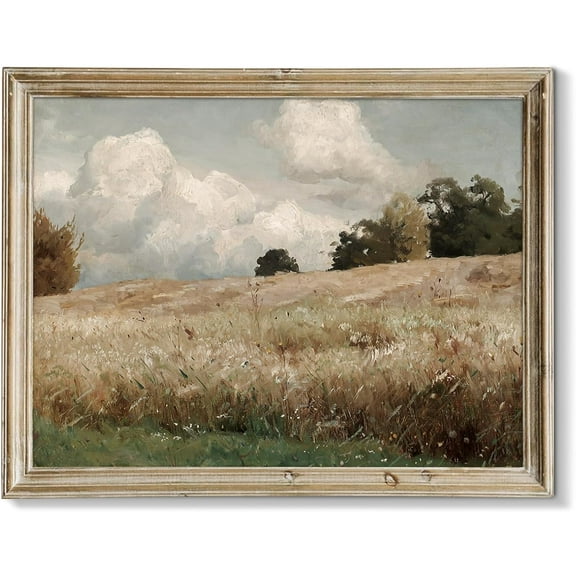 Vintage French Wall Art, Wildflower Landscape Painting Art - French Cottage Living Room Wall Decor - 8" x 10" Unframed Canvas Prints for Bedroom Living Room Bathroom Spring Landscape