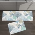 thumbnail image 4 of Blue Coral Coastal Kitchen Rugs Set 2 Pieces, Nautical Summer Beach Starfish Soft Non-Slip Rubber Backing Floor Mats Doormat Bathroom Ocean Runner Area Rug Carpet, 15.7x23.6in + 15.7x47.2in, 4 of 6