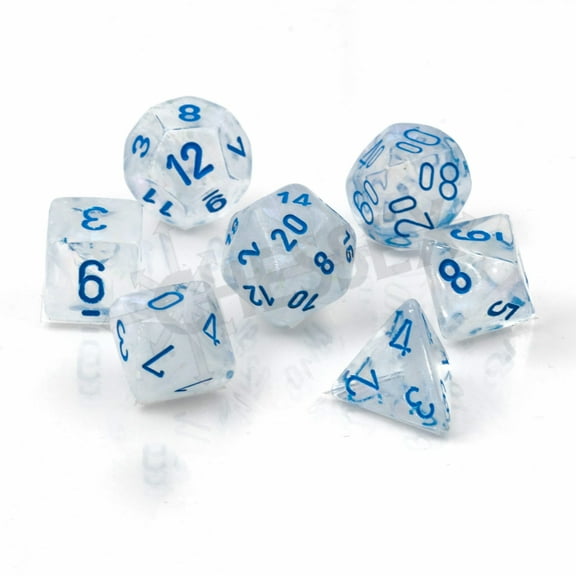 Chessex Polyhedral 7-Die Set - Borealis Icicle-Light Blue with Luminary 27581 (CHX27581)