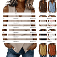thumbnail image 6 of Vest Tops for Women Gsakboxl Women Casual V‑Neck Button‑Decorated Sleeveless Linen Tank Top Blouse Sky Blue XXL, 6 of 7