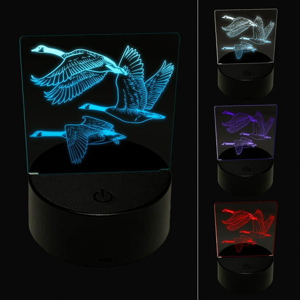 Canadian Canada Geese Flying Goose LED Night Light Sign 3D Illusion