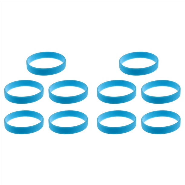 10X Brazalete de Puno Munequera Pulsera de Elasticidad de Moda de Goma de Silicona Azul