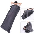 thumbnail image 5 of PinesC Doublure de Sac de Couchage en Polaire Drap de Voyage Sac de Couchage Ultraléger Sac de Rangement à Fermeture à Glissière Couverture de Randonnée pour Voyage, Camping, Randonnée, Activités Extérieures Gris, 5 of 5