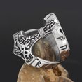thumbnail image 4 of Mens Viking Hammer Ring Stainless Steel Geometric Design Vintage Norse Mythology Inspired Adornment Of Quality, 4 of 5