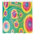 thumbnail image 3 of Ambesonne Psychedelic Shower Curtain, Outer Space Retro, 69"Wx70"L, Green Yellow, 3 of 5