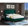 thumbnail image 6 of Maklaine Contemporary Upholstery Green Velvet Full Bed, 6 of 7