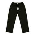 thumbnail image 3 of Daznico Womens Pants,Women's High Waisted Lined Jogger Pants Solid Color Drawstring Casual Sweatpants with Pockets Elastic Straight Leg Pants,Womens Trousers,Size:L, 3 of 4