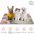 Dog Cat Pet Food Feeding Mat ,Flowerwood Mat for Dog Bowls and Water