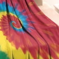 thumbnail image 3 of Colorful Rainbow Tie Dye Spiral Pattern Blanket,Comfortable Soft Flannel Throw Blanket,All Season,Warm Lightweight Blankets for Sofa Bed Couch Living Room Chair,30"x40", 3 of 4