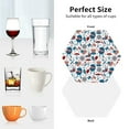 thumbnail image 4 of KLL Drink Coasters Set Hexagon of 4,PU Leather Absorbent Coasters Set Decorative Coffee Cup Coasters Housewarming Gift for Home Decor-Fourth Of July Party, 4 of 5