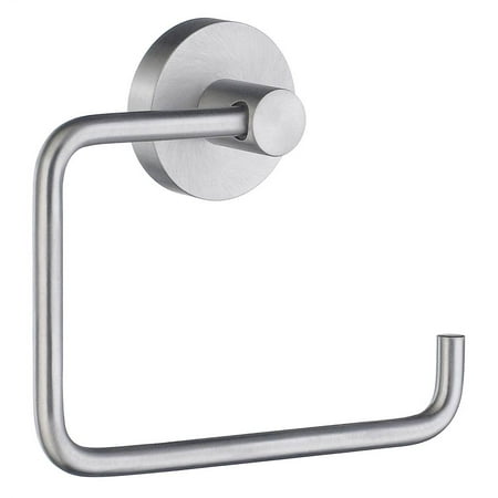 Home Euro Toilet Roll Holder in Brushed Chrome Finish
