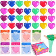 Fun Little Toys 28 PCs Valentine's Day Greeting Cards with Slime Kit, Heart Shaped Rainbow Slime