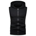 thumbnail image 2 of Mens Tank Top Beach Fashion Pocket Casual Hooded Pure Color T ShirtsSleeveless Top Blouse, 2 of 4