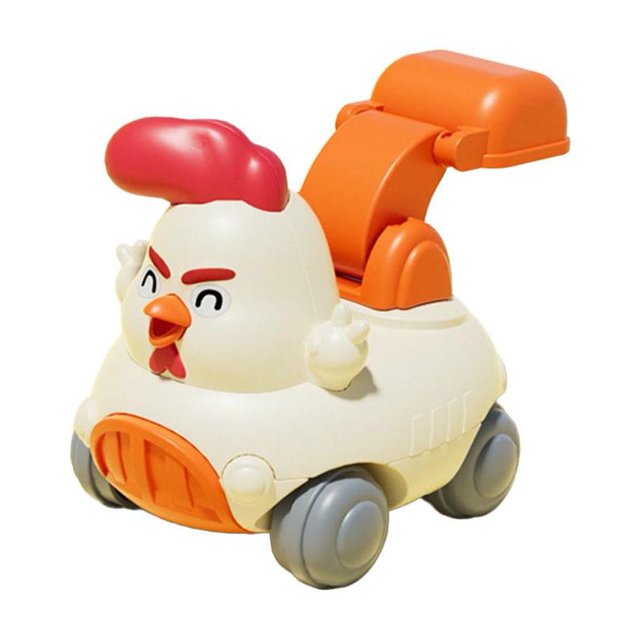 Portable Inertial Car, Push Cartoon Inertia Cars, Fun Cartoon Chicken Design for Imagination Development, Birthday Gift