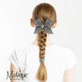 thumbnail image 2 of 5.5 Inch Checkered Bow Hair Clip with Rhinestone Center (Black), 2 of 5