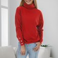 thumbnail image 4 of Suéter de Punto con Estampado navideño Gibobby Suéter de punto suelto de manga larga para mujer Casual Cuello en O Rojo M, 4 of 5