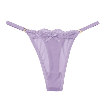 Xiaoxatg Sexy Panties for Women Women Sexy Bow Knot Panties Mesh Full Sheer Lace Seamless Thong Panties Goofy Goober Underwear