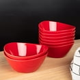 thumbnail image 3 of Cibeat 9 Ounce Porcelain Bowls, Set of 8 Red Ceramic Bowls for Sauce, Cereal, Soup, Salad, Pasta, Prep, Rice, Ice cream, Microwave & Dishwasher Safe (5 Inch, Red), 3 of 6