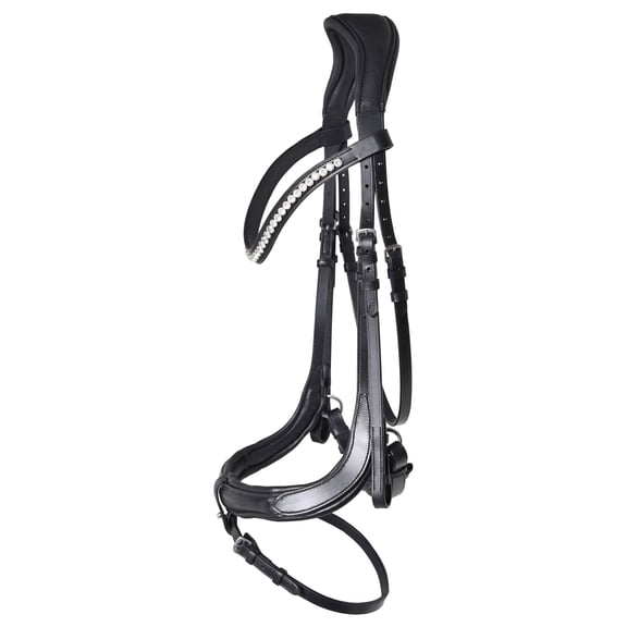 Snaffle Jumping Bridle |Premium English Bridle for Horses| Soft Padded Anatomical Designer Stitched & Brass Buckles English Jumping Bridle for Horses