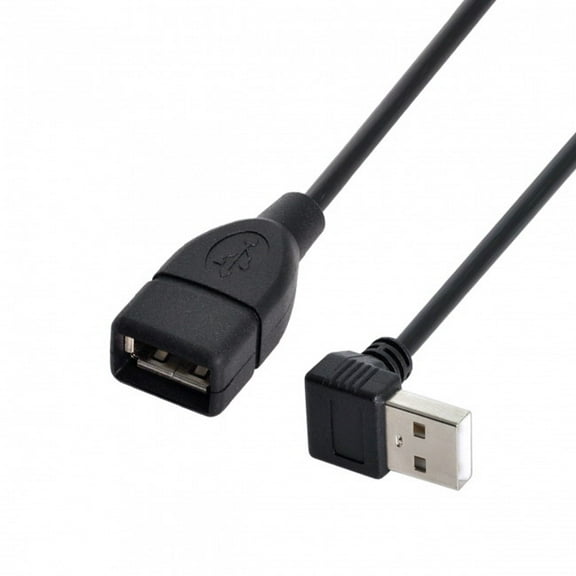 FVH 90 Degree Down Angled type USB 2.0 A Male to USB A Female Cable 20cm