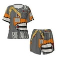 thumbnail image 4 of Picia I Like Big Digger Pajamas Sets for Women Soft Short-Sleeved Pjs with Lounge Shorts Two Piece Sleepwear-Large, 4 of 9