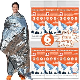 Couverture De Survie Mylar - Lot De 4, Argentée, Imperméable, Camping Et Randonnée