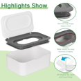 thumbnail image 2 of Wipes Dispenser, Wipe Holder for Baby & Adult, Seposeve Refillable Wipe Container, Keeps Wipes Fresh, One-Handed Operation, Easy Open/Close Wipes Pouch Case (Gray), 2 of 7