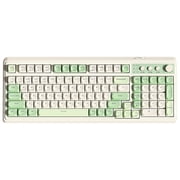 AULA S99 99-Key Wireless Membrane Gaming Keyboard, RGB Illuminated, Tri-Mode, Knob, Compact 96%, 10-Key Pad, USB-A, Rechargeable, White/Green