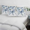 thumbnail image 4 of Blue Wild Flowers Throw Pillow Cover 24 x 36 Inch Decorative Pillow Cover Spring Watercolor Eucalyptus Leaves Floral Lumbar Pillowcase Seasonal Rectangle Cushion Case for Couch Sofa Bed Living Room, 4 of 9