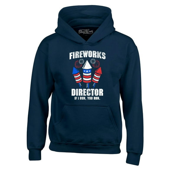 Shop4Ever Men's Fireworks Director 4th of July Hooded Sweatshirt Hoodie Medium Navy