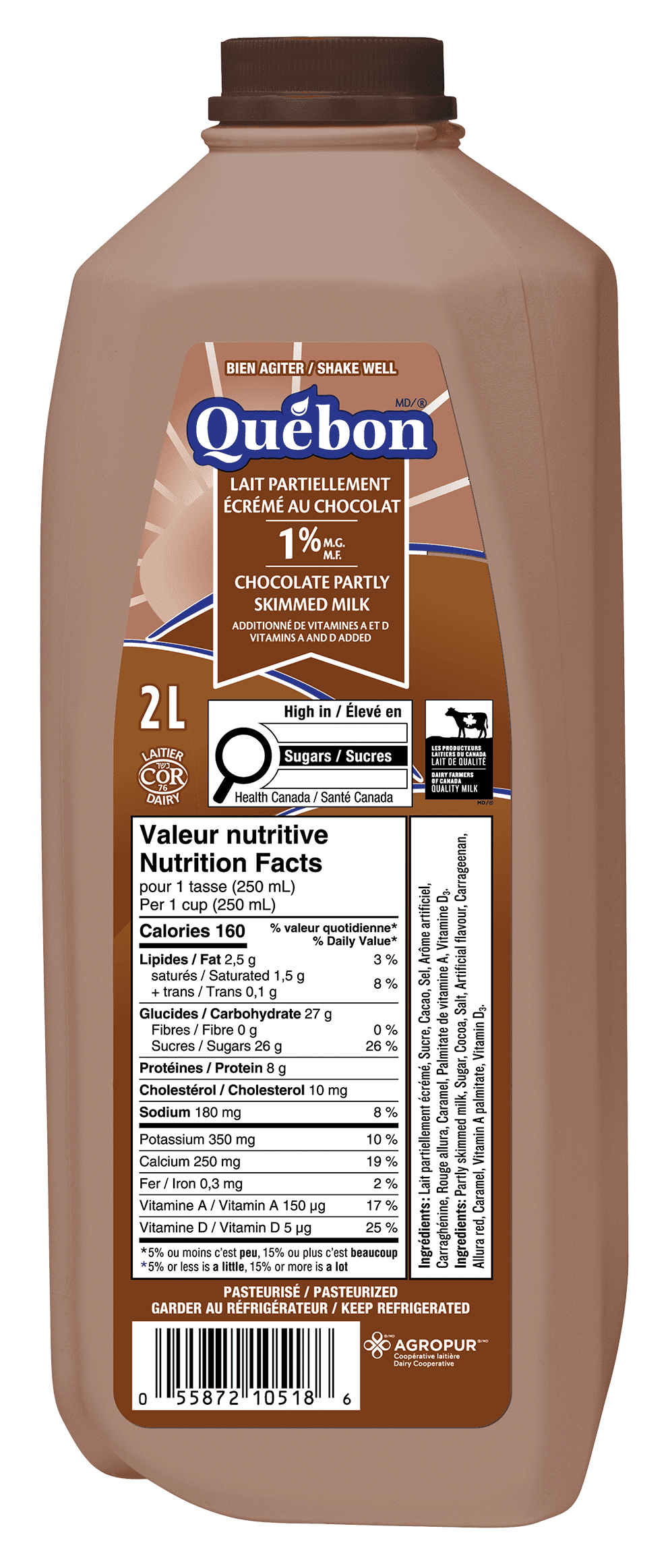 Québon Chocolate Partly Skimmed 1% Milk