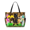 thumbnail image 1 of Zufioo Roblox Print Large Capacity Beach Travel Bag, Zippered Pocket Foldable Hand-held Shoulder Beach Bag, 1 of 7