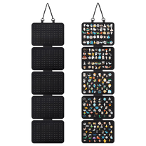 Hanging Enamel Lapel Pin Display Panels Organizer, Hanging Brooch Pin Storage Display Pages with 5 Loose-leaf Board Pieces, Removable, Black