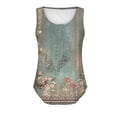 thumbnail image 5 of ALLLIST Womens Tops Clearance Green Sleeveless Scoop Neck Floral Tank Tops Women's Tank Tops S, 5 of 5