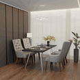 thumbnail image 6 of LeisureMod Dining Chair Upholstered in Leather Velvet with Diamond-Tufted High Back Design and Stained Rubberwood Legs for Modern Home and Kitchen Spruce Collection in Taupe, 6 of 11
