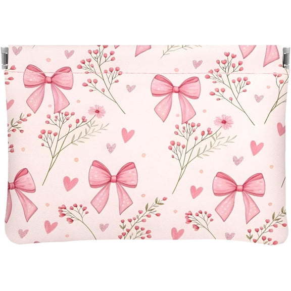 Bow Bouquet Leather Small Makeup Pouch Set for Women Make Up Bag for Purse  Initial lipstick Makeup  Bags Pouches for Purse Aesthetic Travel Toiletry Bag