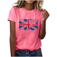 thumbnail image 1 of Camisetas de Verano de Manga Corta de las Mujeres Nuevo Suéter de Cuello de Tripulación, Top de Fiesta Impreso Casual para la Primavera, 1 of 4