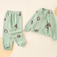 thumbnail image 2 of SJLDQY Girls Flannel Pajamas Long Sleeve Shirt and Pants 2 Piece Pj Sets Winter Sleepwear Warm Loungewear Sets for Girls, 2 of 4