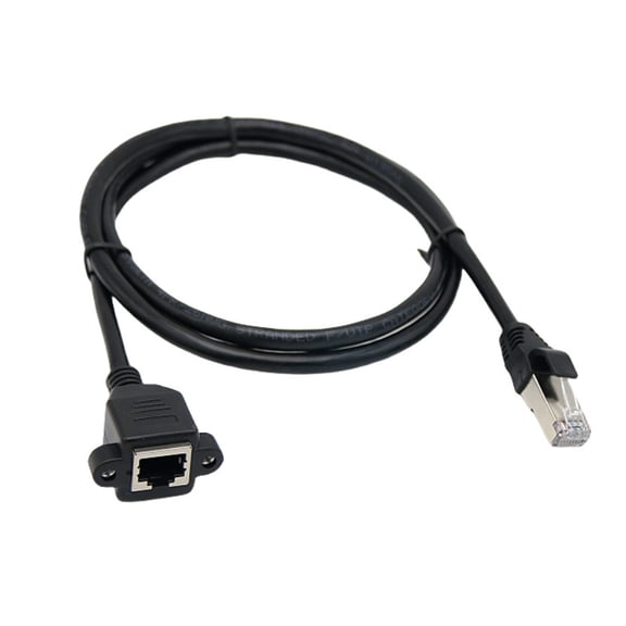 RJ45 Ethernet Extension Cable Cat6 Male to Female Shielded Screw Panel Mount Gigabit Internet Networking Cable
