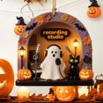 thumbnail image 4 of Diceymbol Spooky Cute Halloween Hanging Ornaments Friendly Ghost Scene Decor with Lantern and Cat Designs for Halloween Tree Home Decor and Seasonal Display, 4 of 8