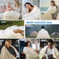 thumbnail image 5 of Beige White Stripes Cooling Blanket,Lightweight Breathable Summer Throw Blanket with Double Sided Cold Effect,Farmhouse Modern Gradient Lines Picnic Blankets Bed Sheet for Hot Sleepers 60"x80", 5 of 8