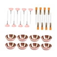thumbnail image 3 of 24 piezas de suministros faciales de esteticista profesionales con cepillo para SPA, dormitorio, viajes Pincel dorado, 3 of 8