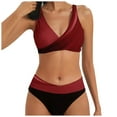 thumbnail image 1 of Gibobby Conjunto de traje de baño de bikini Traje de baño de dos piezas de talle para mujer(Rojo,G), 1 of 5