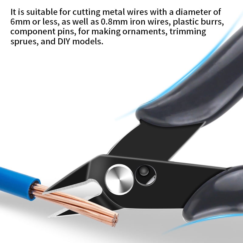 Quanmin Multifunction 7.5 Inch Wire Cutter and Wire Stripper, Stranded Wire Cutter, Solid Wire Cutter, Precision Pliers Springloaded Cuts Copper Wire, with 5 inch Needle Nose Pliers