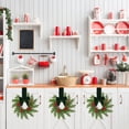 thumbnail image 4 of 1 Pack Mini Christmas Wreath, Farmhouse Festive Decor Adorned with Berries & Fabric Ribbon, Durable Rattan Plastic Wreath for Kitchen, Window & Front Door Holiday Ornament, 10.6in，Green Bow, 4 of 5