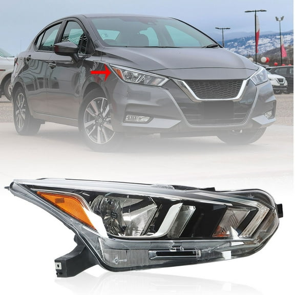 LABLT Headlight Assembly Replacement for 2020 2021 Nissan Versa Halogen Headlight Lamp Assembly Right Headlamp Passenger Side